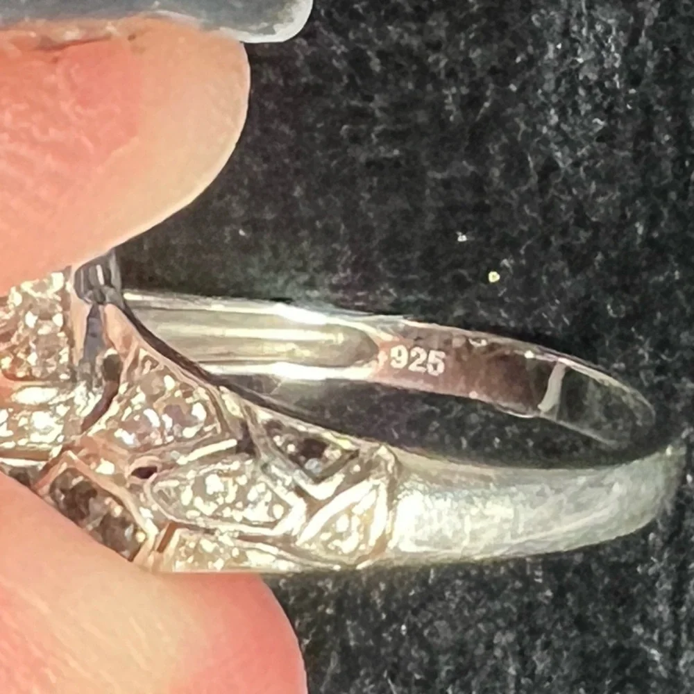 🖤BEAUTIFUL STERLING SILVER 925 LEOPARD CZ RING SZ 7🖤
